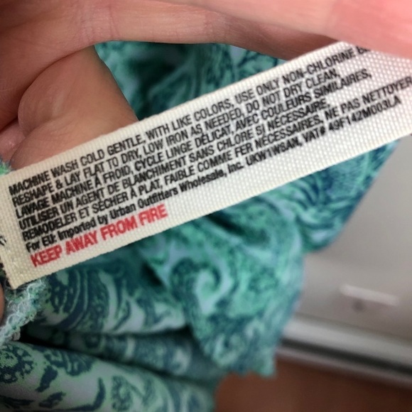 Free People Emily Slip Dress Blue & Green Floral - Picture 4 of 6